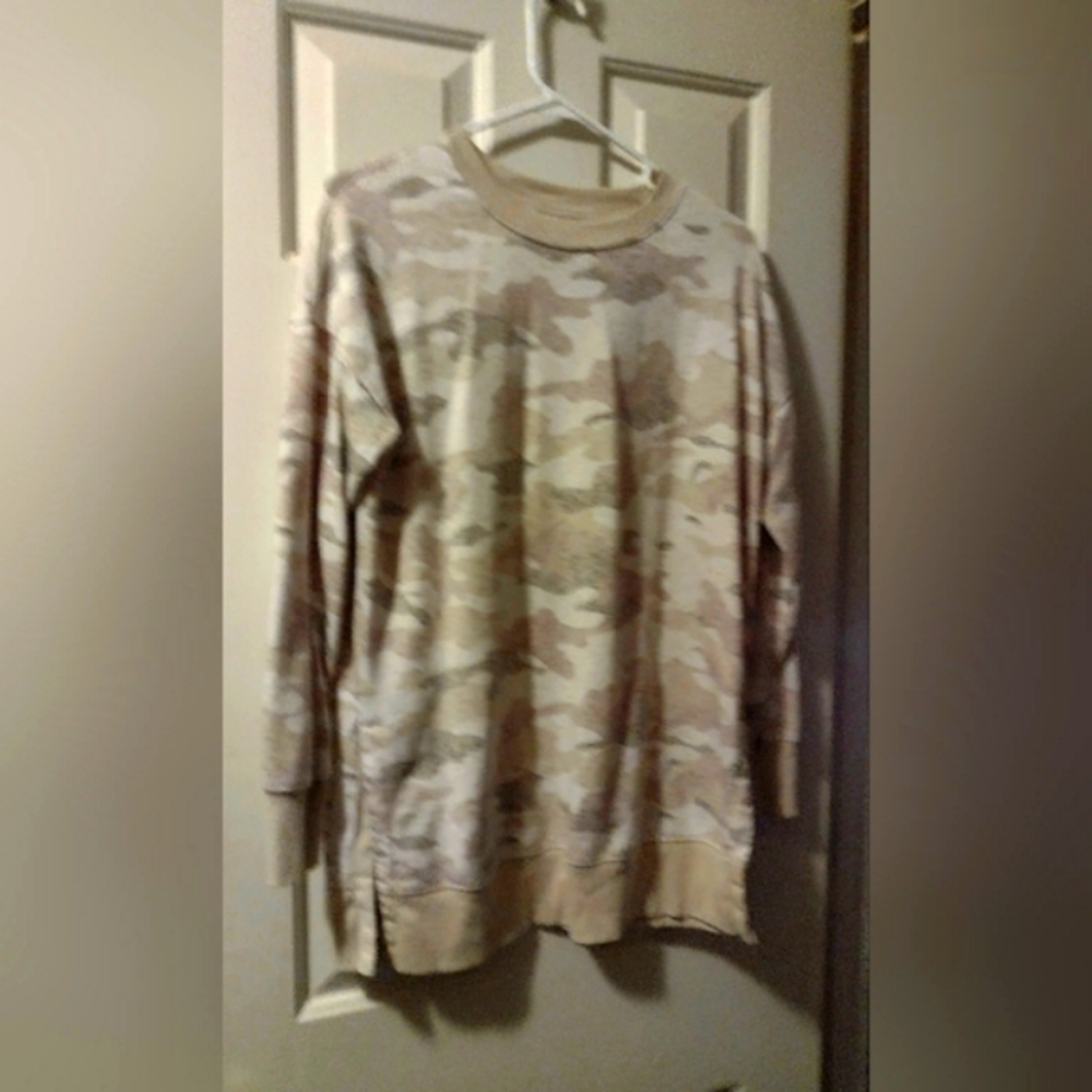 Pink Camo, Oversized Sweatshirt, Old Navy, Small